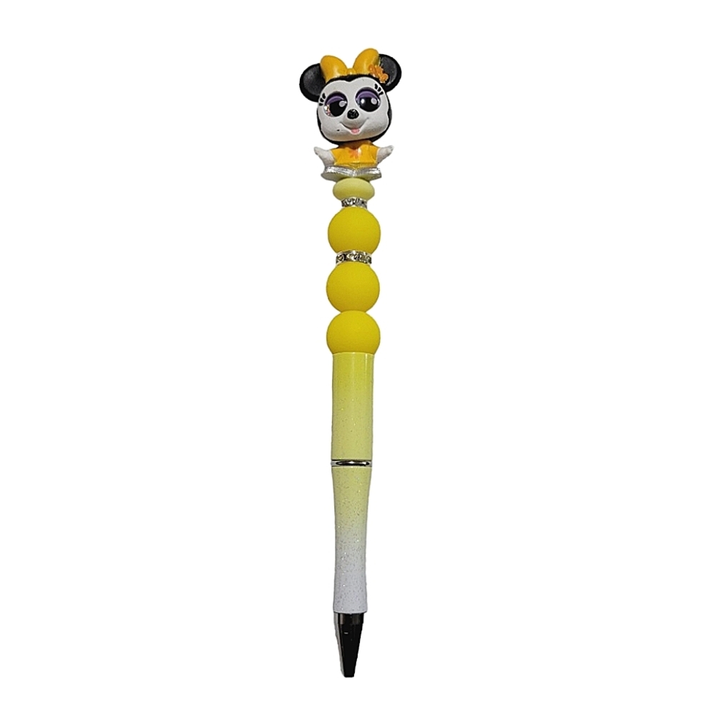 Minnie Mouse Disney Doorables Beaded Ballpoint Twist Pen Topper Yellow